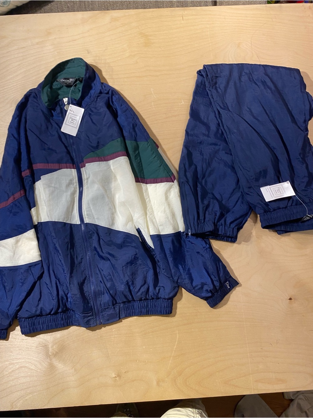 Christian Dior Navy, White & Green Colorblock Track Suit Large (SX) - Picture 13 of 13